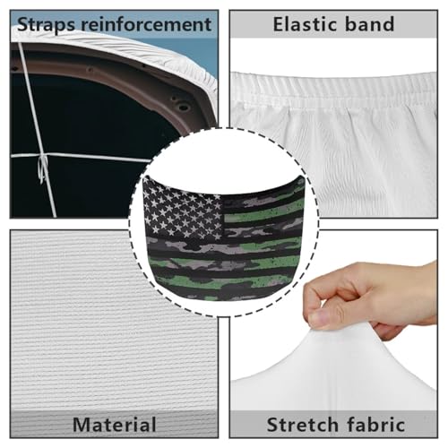 Image of Car Hood Cover for Compact Sedans SUV Trucks, 59x39 Inches Stretchable Auto Hood Wraps Vehicles Banner Camouflage American Flag Automotive Exterior Accessories