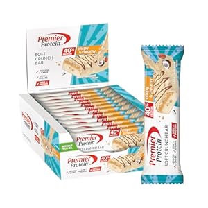 Premier Protein Soft Crunch Bar 40% Protein Coco-Almond 12x40g – Hoher Proteingehalt + Low Sugar + Palmölfrei