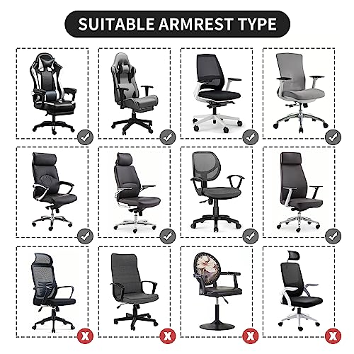 Image of FORCHEER Office Chair Armrest Covers Stretchable Water Resistant Spandex Stretch Jacquard Elastic Band Computer Office Chair Arm Pad Covers Chair Slipcover for Desk Chairs Arm 2P-Navy Blue