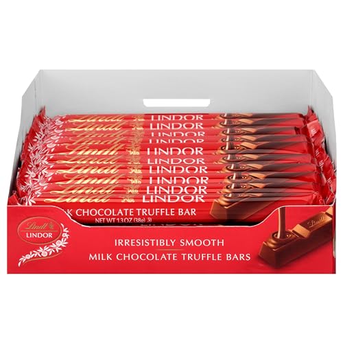 Image of Lindt LINDOR Milk Chocolate Truffle Bar, Chocolate Candy Bar with Smooth Center, Great for gift giving, 1.3 oz. (30 Pack)