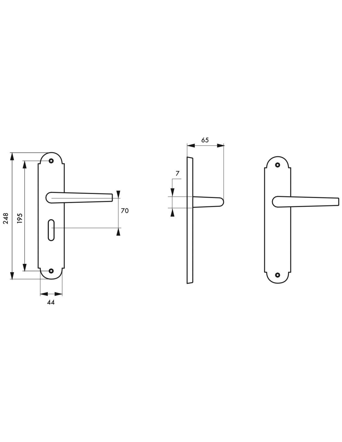 THIRARD - Ensemble de Poignées pour Salle de Bain et Toilette Arthemis - Acier Embouti - Usage Pratique et Esthétique - Carré 7 mm - Entr'Axes 195 mm - Finition Laiton Patiné - Jaune/Doré