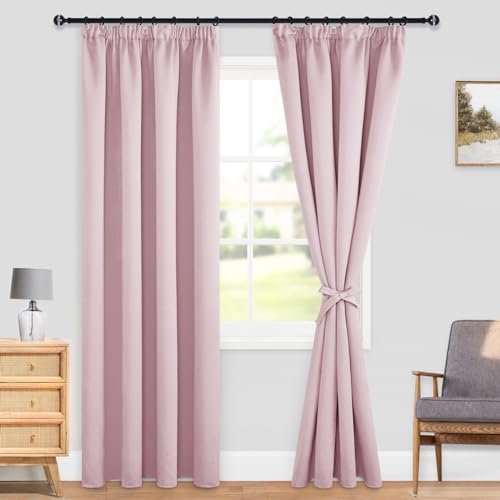 DWCN Blackout Curtains for Bedroom Thermal Insulated Room Darkening Pencil Pleat Window Curtains for Living Room 46 x 90 inch Length - Image 2