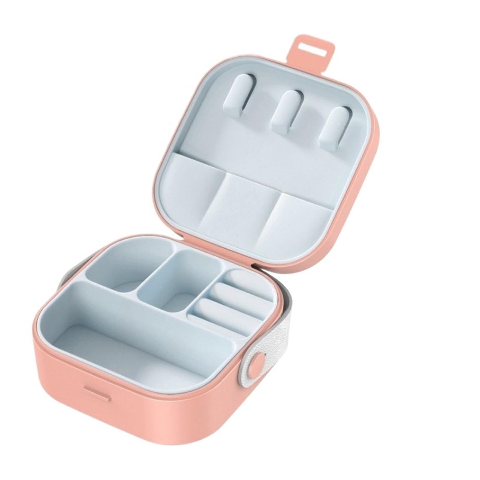 ESTDKMNOS Portable Jewellery Case， Mini Jewelry Box Multifunctional Storage Necklaces Earrings Rings Bracelets Multicolor(Pink)
