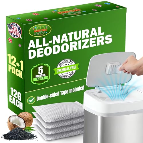 Image of Green Piece® Pack of 12 +1 - Compatible with Diaper Genie - All Natural Baby Diaper Pail Deodorizer - Overstuffed - Activated Charcoal Air Purifier - * Made by Green Piece in the USA *