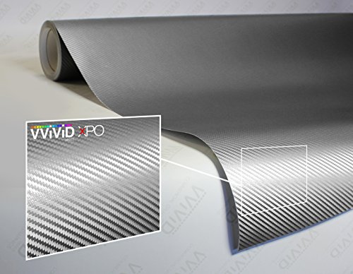 Image of VViViD Dry Carbon Fibre Detailing Vinyl Wrap Tape 2 inch x 20ft DIY Roll (Silver)