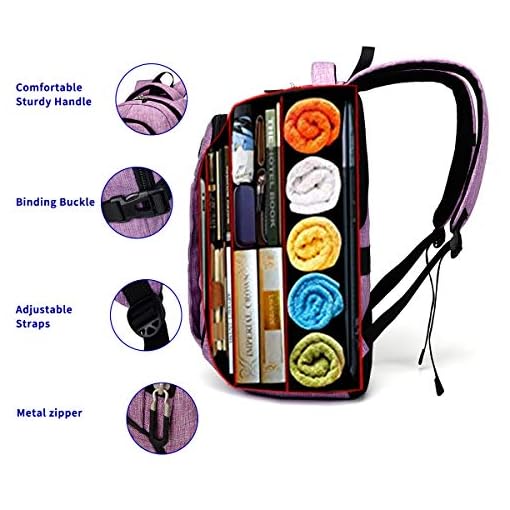 SOLDIERKNIFE Durable Waterproof Anti Theft Laptop Backpack Travel Backpacks Bookbag with usb Charging Port for Women & Men School College Students Backpack Fits 15.6 Inch Laptop Purple - Image 5