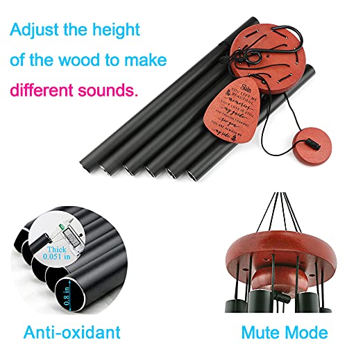 Image of Memgift Memorial Wind Chime for Loss of Sister - Sympathy Gift for Bereavement - Outdoor Wind Chimes for Loved One - 32 Inch Solid Beech Wood Remembrance Chime for Garden & Patio