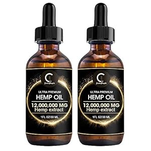 (2Pack) GPGP GreenPeople Natural Hemp Oil Extract 12,000,000MG, Immune System Support, Focus Calm, Stress, Mood, Pure Extract, Rich in Omega 3&6&9 Fatty Acids, 2 fl.oz.