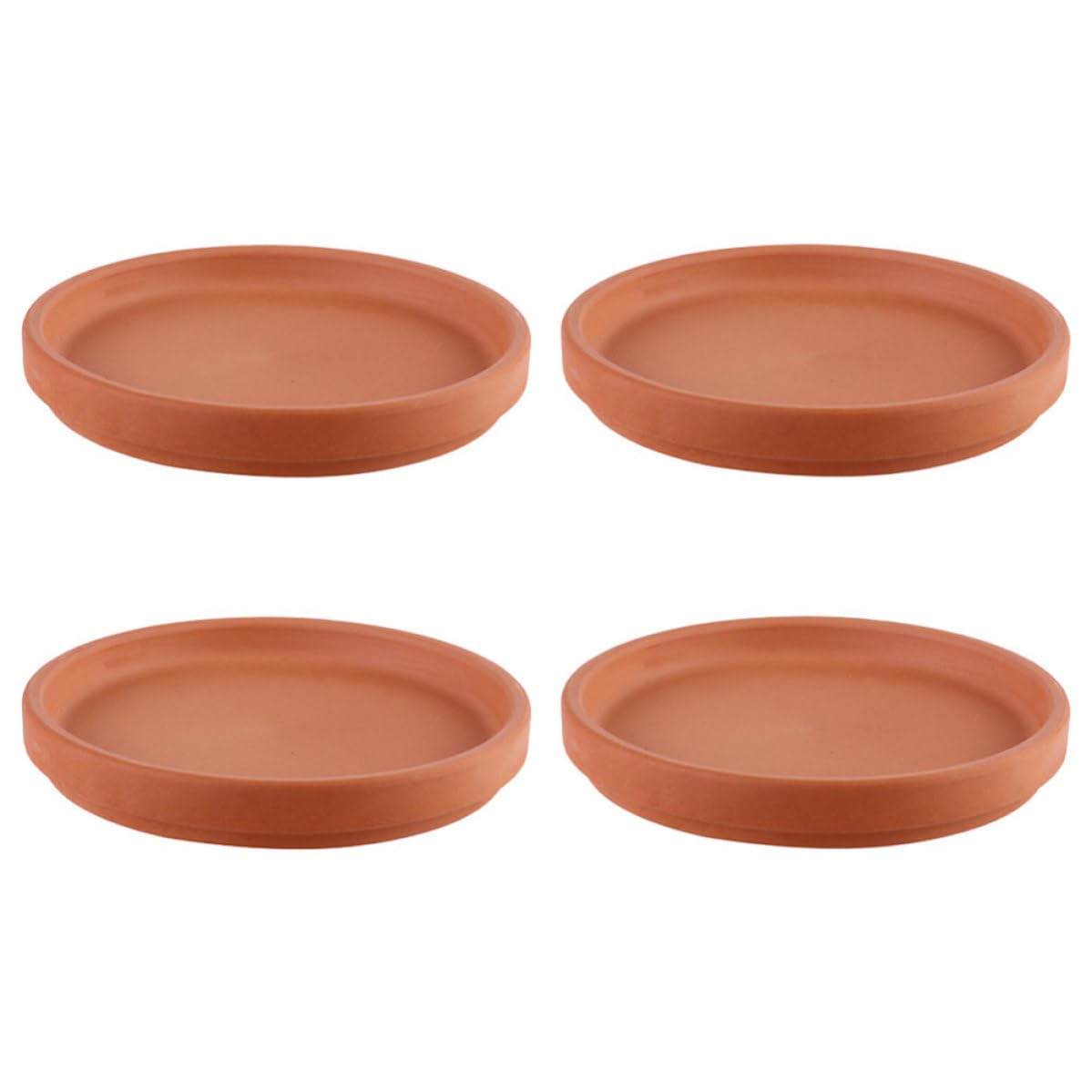 Alipis 4 Stück Runder Terrakotta Untersetzer aus Argil 18cm für Pflanzgefäße mit Wasserablauf und Stabilem Stand für Zimmerpflanzen und Blumentöpfe
