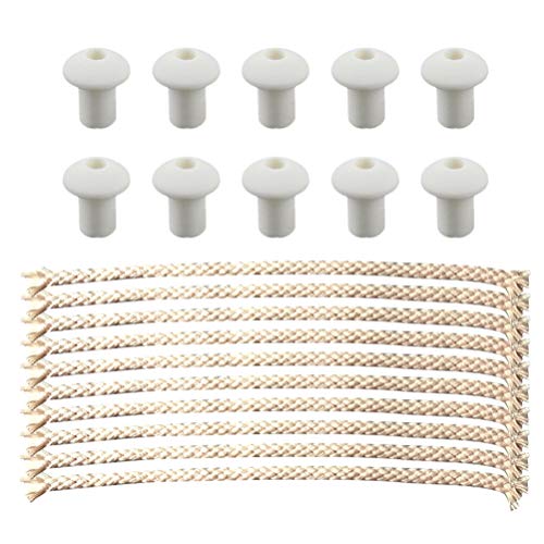 Artibetter 40pcs Lamp Wick Ceramic Holders Torch Wine Bottle Oil Candle Lamp Fiber Glass Heat-Resistant Kerosene Wick