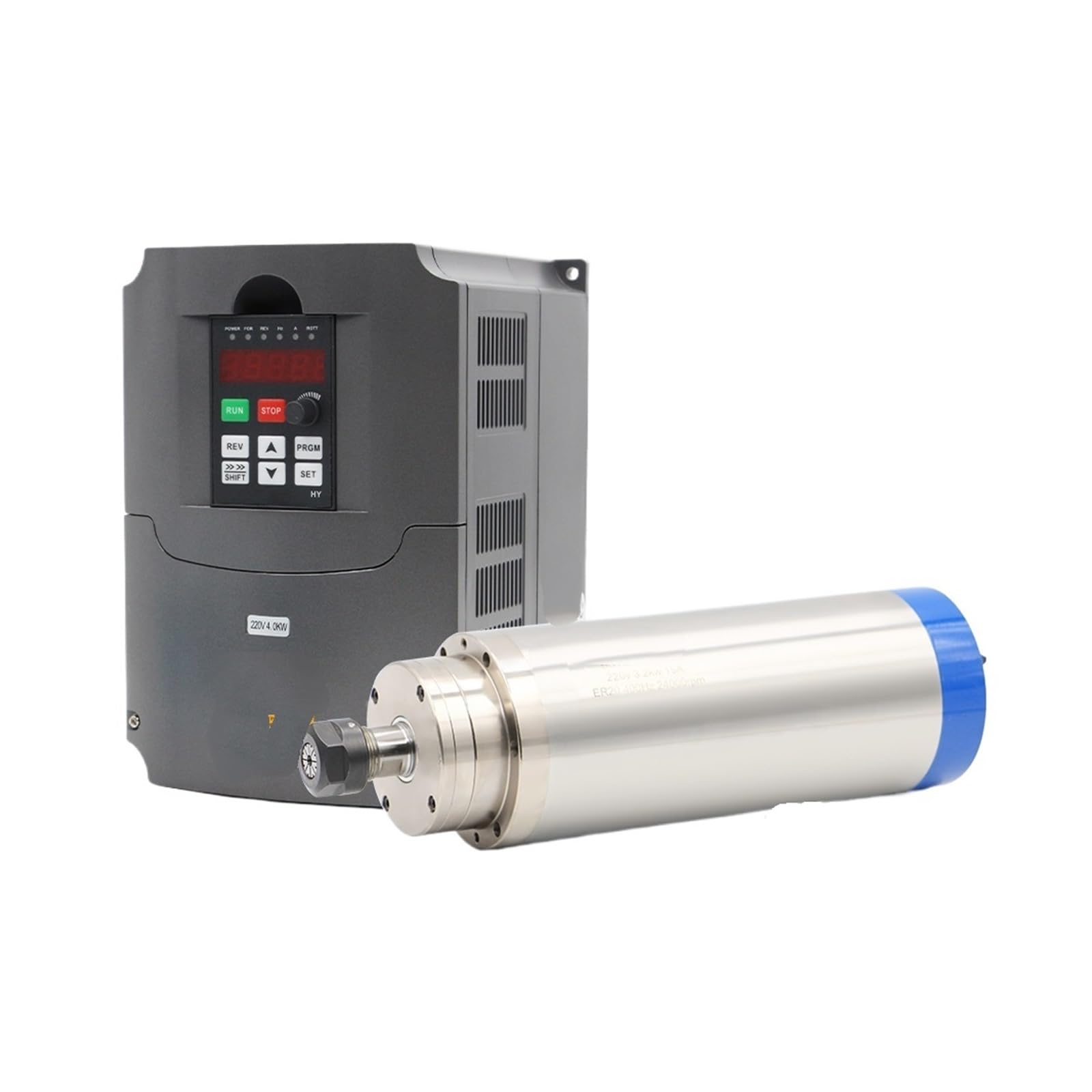 KACOME 3.2KW ER20 Woodworking Spindle Motor, 100MM Stand 75W Pump(220v,Steel Bearing)