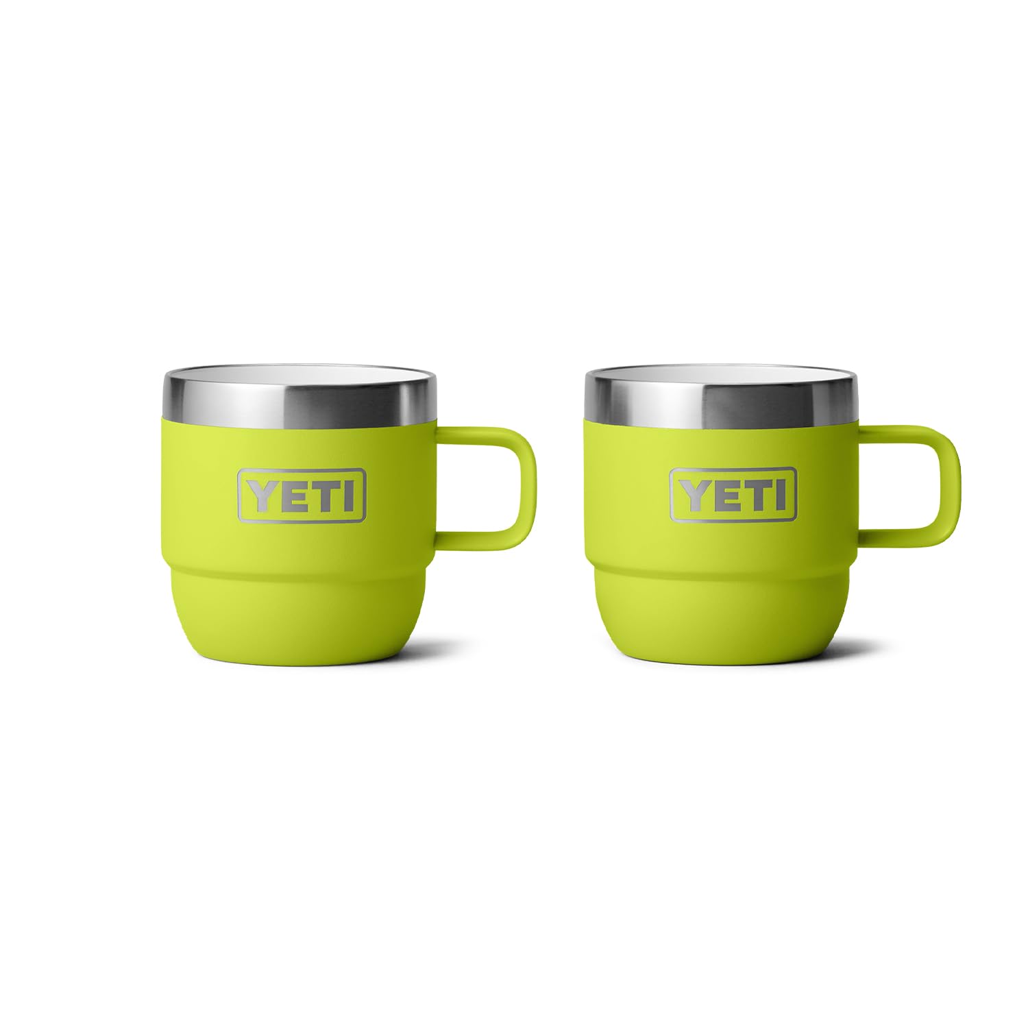 YETIRambler 6 oz Stackable Mug, Stainless Steel, Vacuum Insulated Espresso/Coffee Mug, 2 Pack, Chartreuse