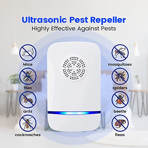 Alpha Pair Ultrasonic Pest Repeller – Electronic Repellent For Pest Control – Indoor Pest Repellent, Ultrasonic, Plug-In, For Mosquitos, Roaches, Spiders, Fleas, Mice & Bugs – Pack Of 6 #TOP1