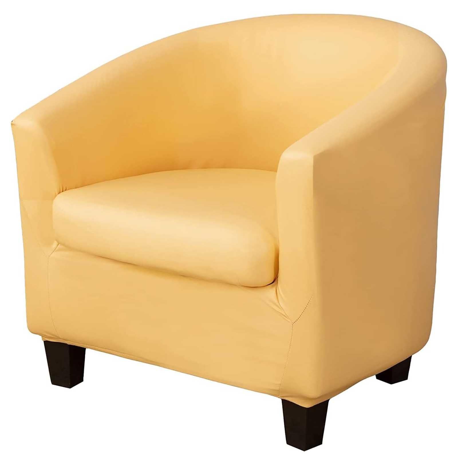 Leomix Waterproof Tub Chair Covers with Cushion Cover, PU Stretch Club Chair Slipcover Furniture Protector, for Bar Counter Living Room,A