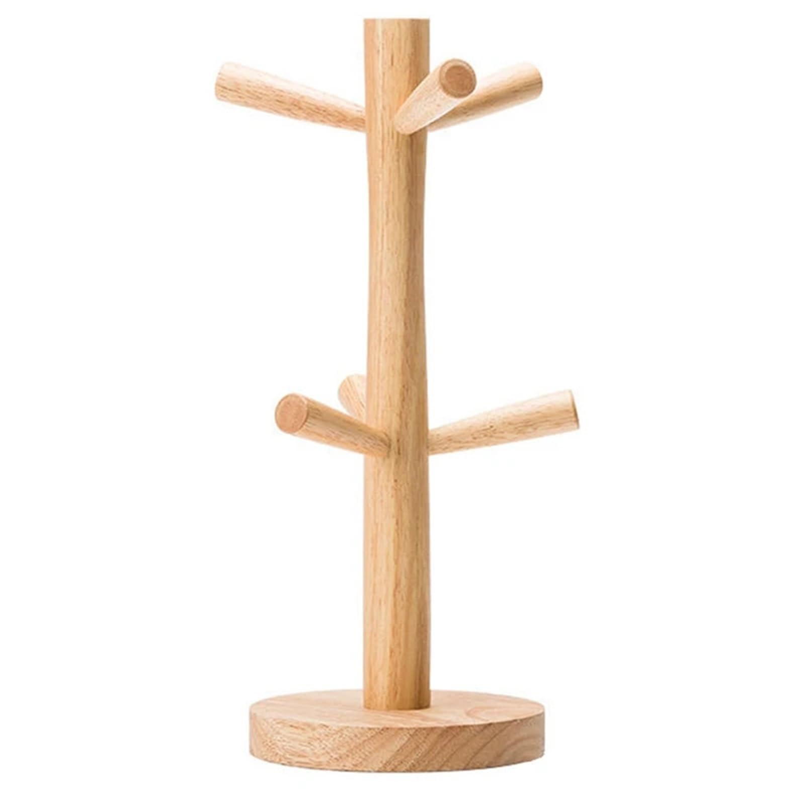 MFWHEFJ Mug Tree 6 Hooks Mug Holder Tree,Wooden Cup Rack Tabletop,Tea Coffee Hoooks