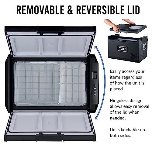 Image of Explorer Bear 12 Volt Refrigerator 12V Car Fridge 12 /24V DC 110-240V AC Portable Freezer Compressor Cooler 0℉-50℉ 3-Year Warranty for Truck Van RV SUV Boat Trailer Travel Road Trips Camping
