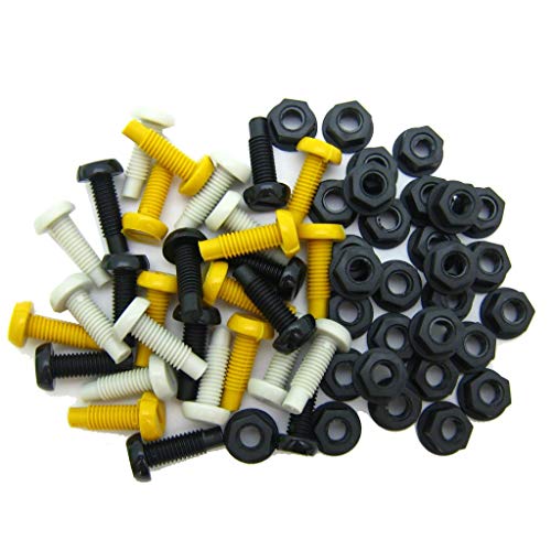 30 Pk Mixed Colour Plastic Number Plate Bolts & Nuts