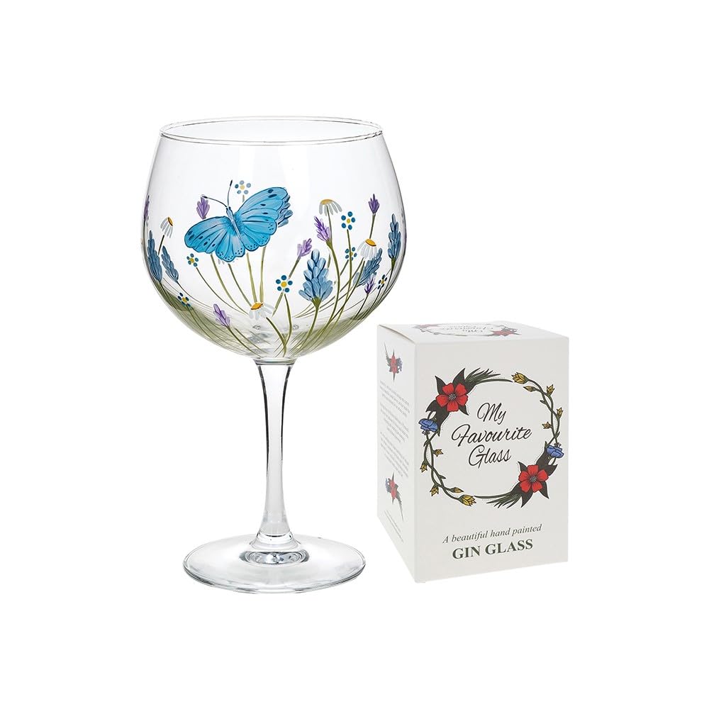 My Favourite Glass Butterfly Garden Gin Glass
