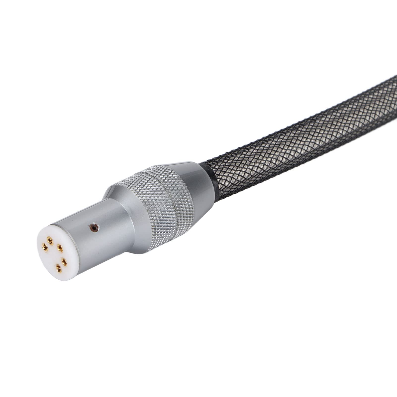 Kabel do Gramofonu, XS-0609 Kabel do Ramienia Gramofonowego z Winylem z Kablem Uziemienia Posrebrzany Kabel RCA na 5-pinowy Kabel XLR do Gramofonu Gramofonowego(2M)
