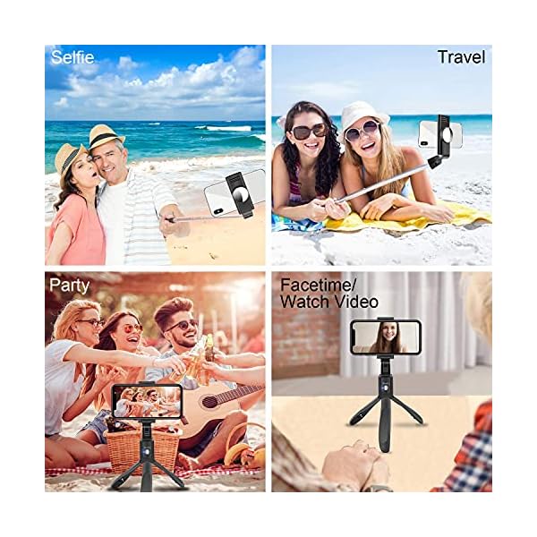 Abafia Bluetooth Selfie Stick, 3 in 1 Wireless Selfie Stick Stativ 360° Rotation, Einziehbarer Tragbarer Handy Selfie… – Bild 7