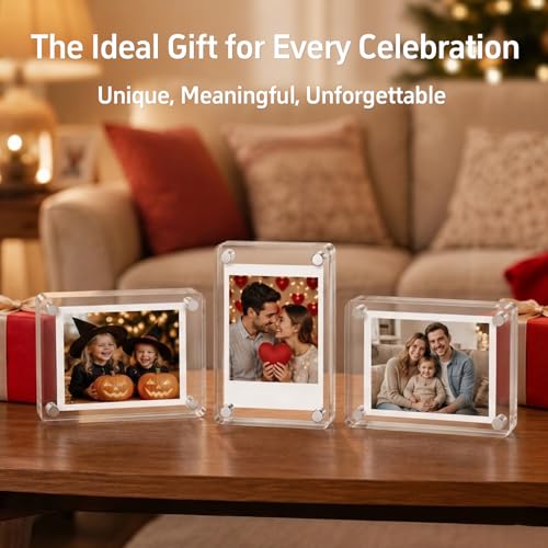 3 Pack Acrylic Polaroid Frames 2.5x3.5 Inch, Magnetic Wallet Size Frames by Jandarry - Used condition - Image 9