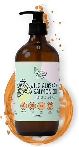 Aceite de salmón salvaje de Alaska, suplemento de aceite de pescado natural, fabricado en Estados Unidos, para perros y gatos, rico en omega-3