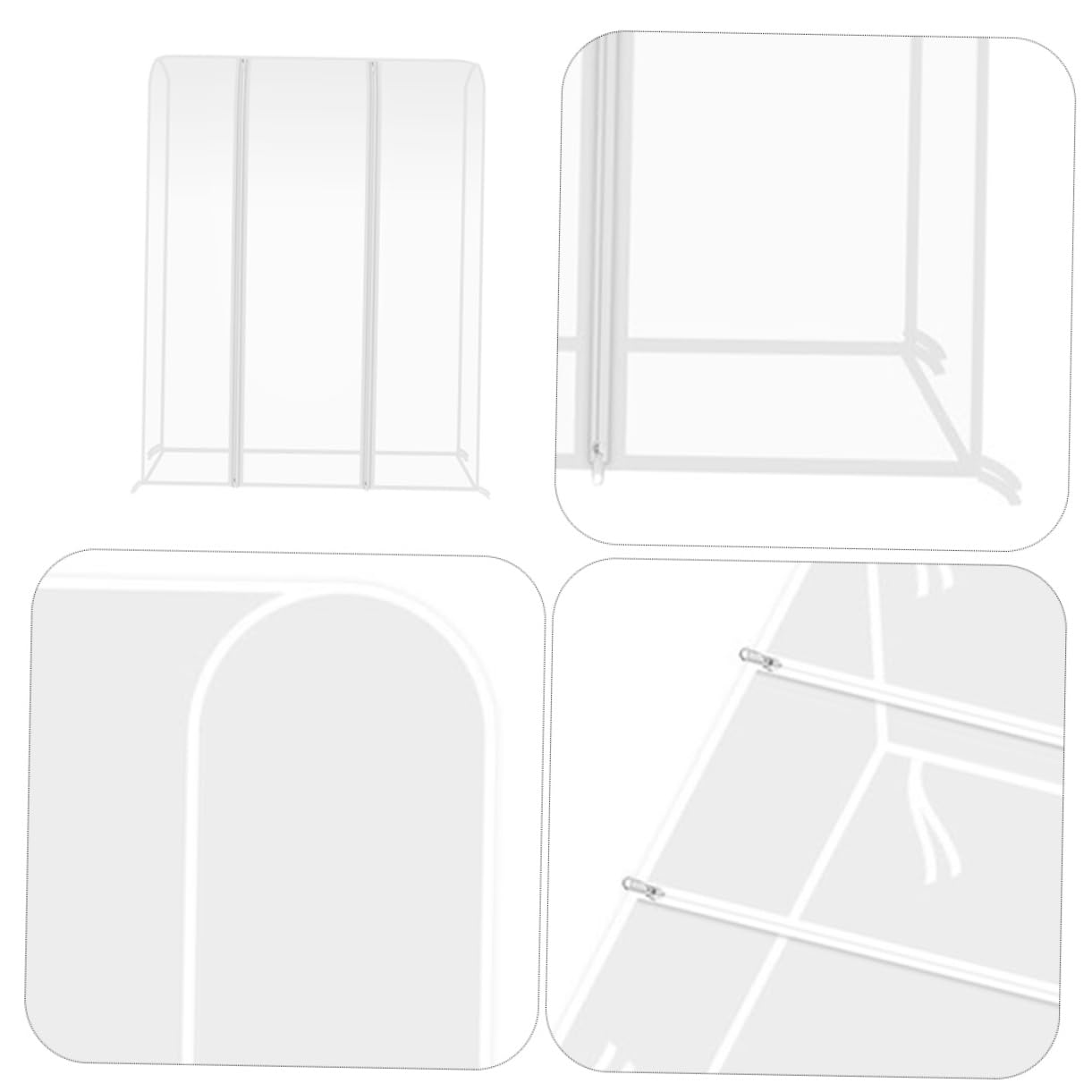 Copertura Trasparente per Appendiabiti da Terra, Doppia Barra, 160x50x150