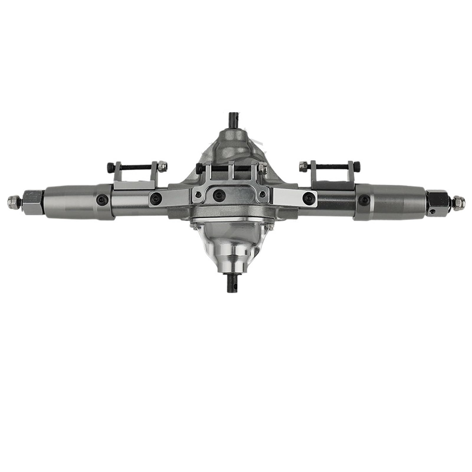 Metal Alloy Front Middle Rear Straight Axle wi/Servo Base for 1/10 RC Rock Crawler Car for Axial SCX10 RC 4WD 6x6 8x8 Upgrade Parts(Titanium Middle Axle)
