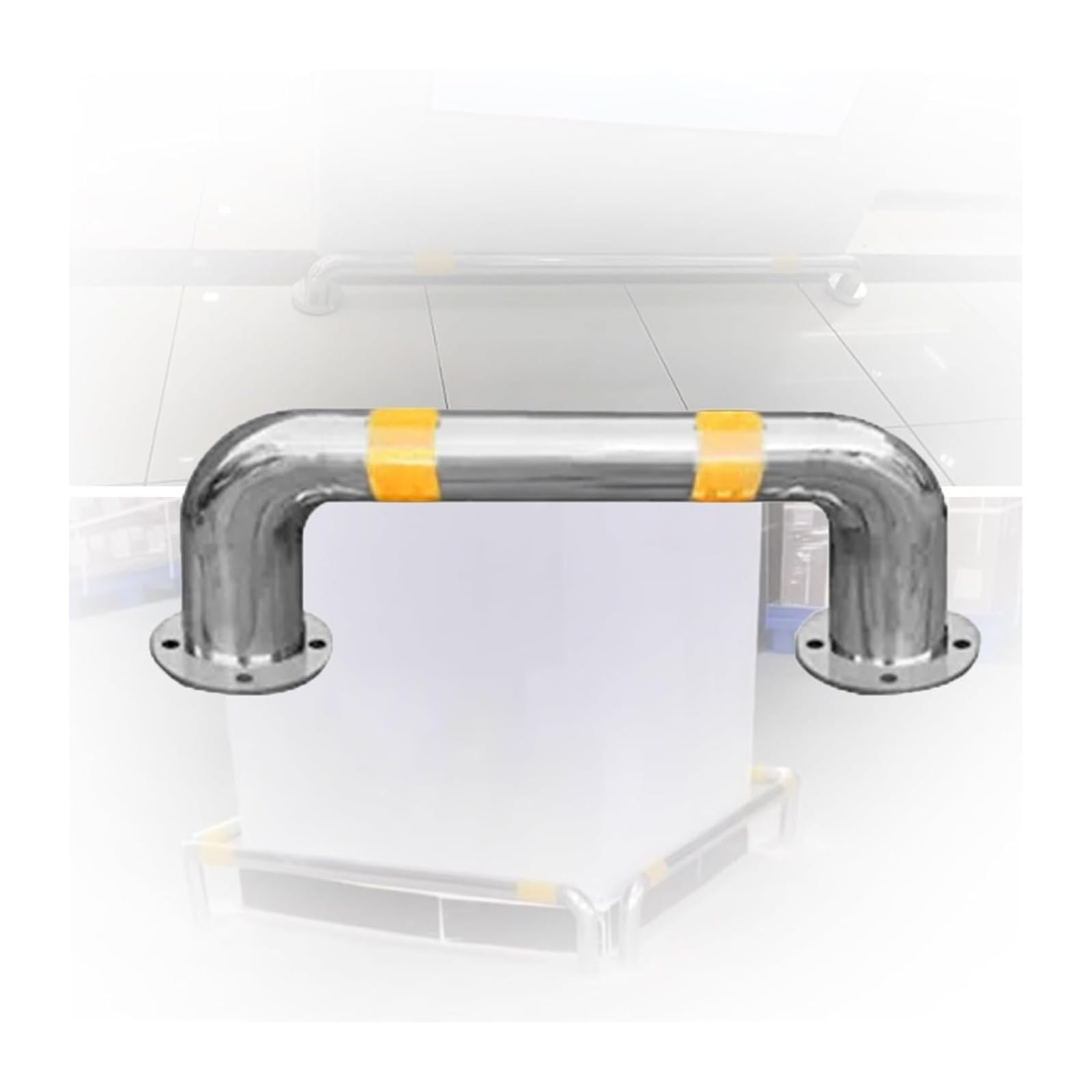 CWCQGH U Shape Security Bollards Stainless Steel Car Stopper For Garage, Parking, Warehouse, Driveway (50x30cm)