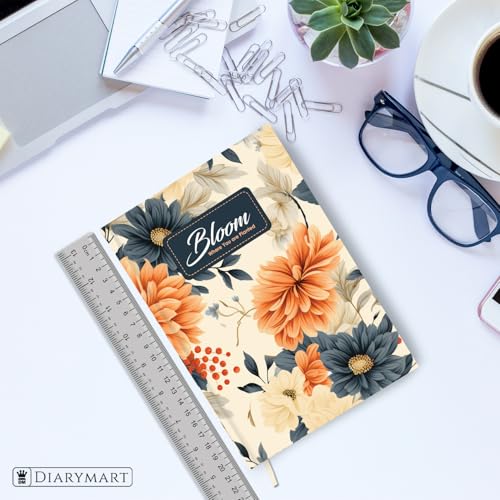 Image of Hard Bound Notebook for Girls & Women | A5 Ruled Journal | 192 Pages | 80 GSM Premium Paper | Designer Laminated Cover | Ribbon Bookmark | Notebook for School, College, Office, Journaling & Note Taking (DM4020)