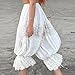 Muineobuka Lace Long Bloomers for Women Y2K Ruffle Pantaloons Pettipants Sexy Lace Sheer Frill Pants Cropped Pjs Bottoms (WHITE, S)
