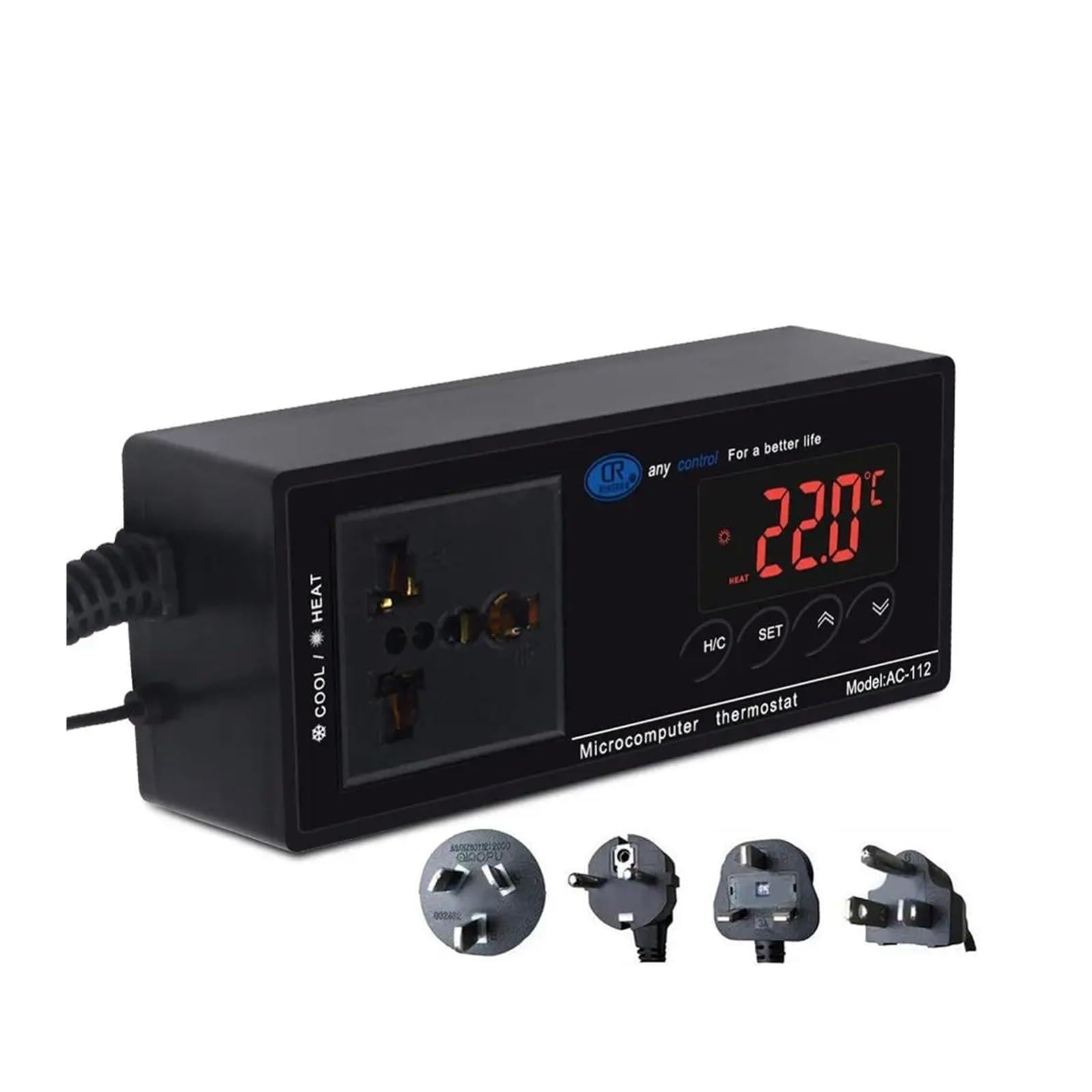 AC-112 Digital Waterproof Temperature Controller Microcomputer Thermostat for Aquarium Reptile Sensor(EU)