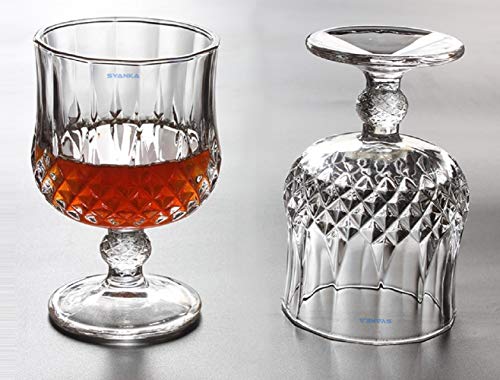 Image of SYANKA Italian Premium Crystal Brandy Glasses Set of 8, 190 ML, Transparent, Ideal for White or Red Wine Glasses