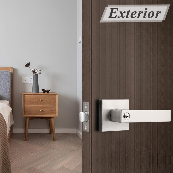 Extérieur d'entrée lock Probrico avec poignée de porte avant à clé - 4