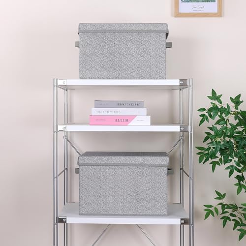 Image of WUIKE Storage Boxes with Lids, Ash Gray, Extra Large, 3-Pack
