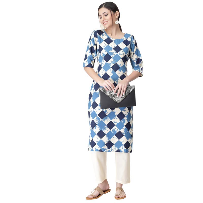 Image of Pinkmint Kurta for Women Different Digital Printed Crape Kurti Casual Wear Regular Fit Kurta