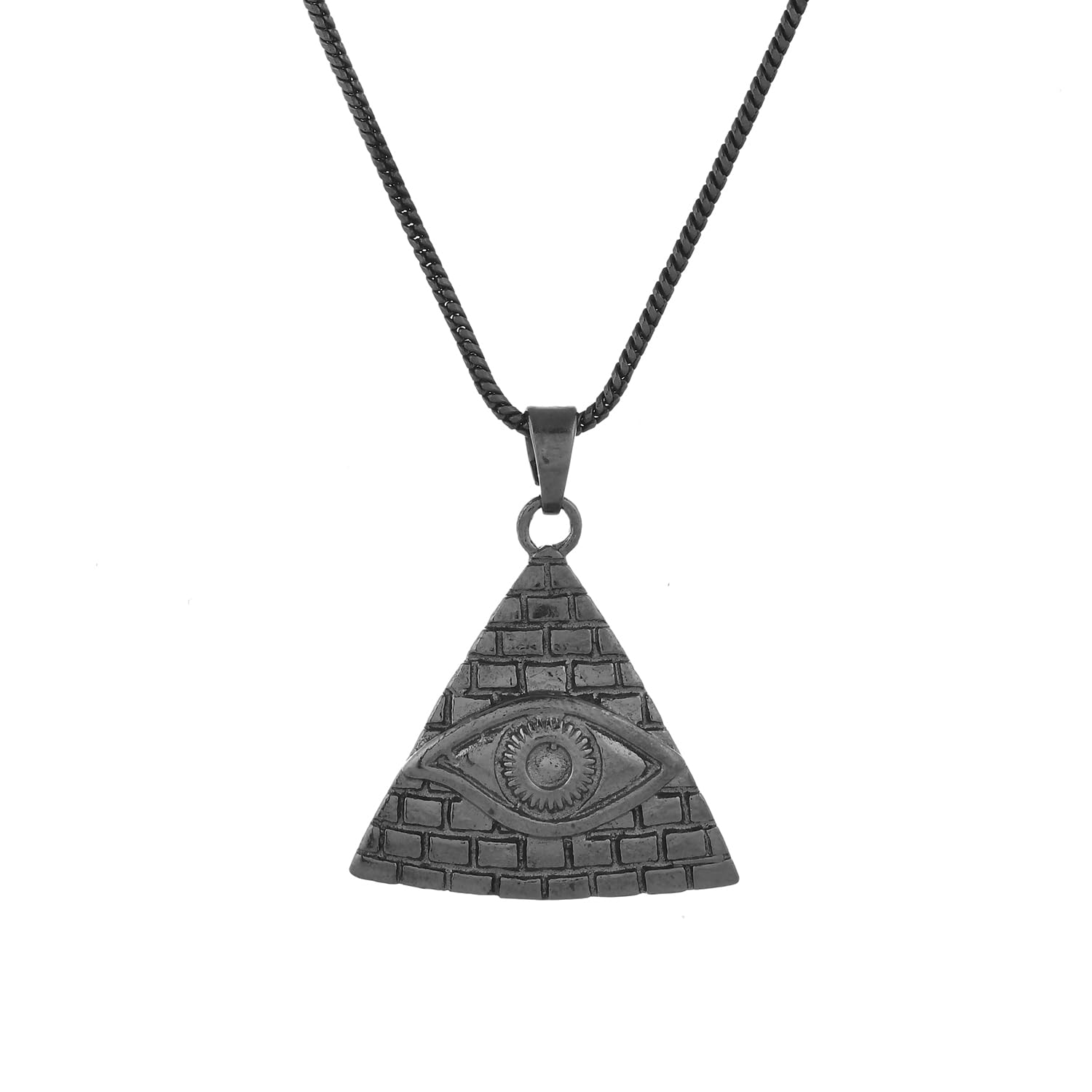 Eclipse Illuminati Black Pendant for Men - Classic and Trendy Gift for Husband - Anniversary, Birthday, Everyday Wear
