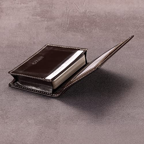 Image of HISCOW Business Card Holder with Large Compartment - Full Grain Leather