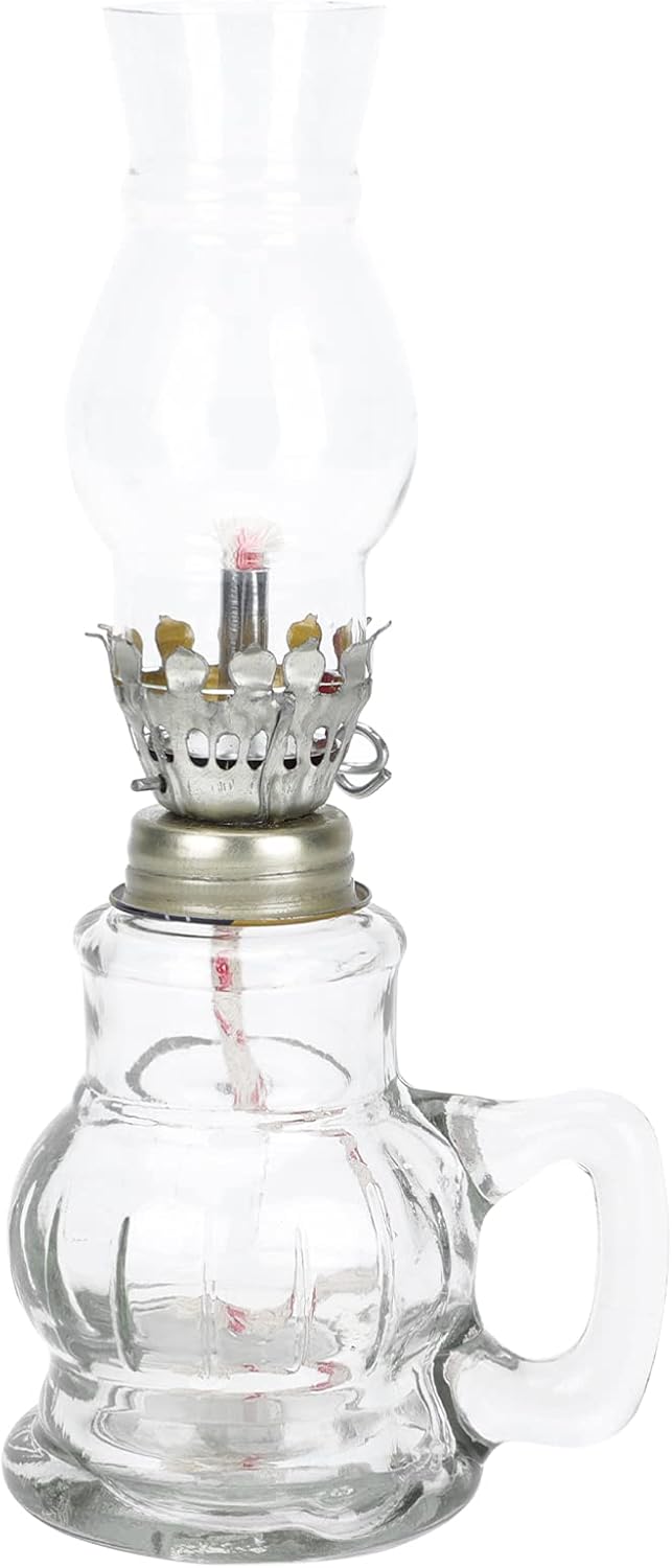 Cabilock Vintage Oil Lamps Glass Kerosene Lamp with Handle Retro Lighting Oil