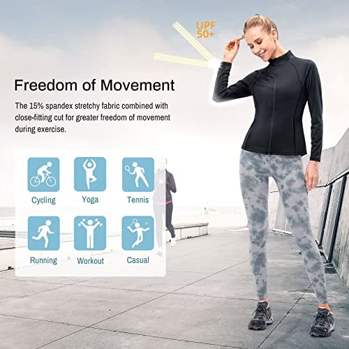 TERODACO Full Zip Running Jackets Women Hoodies Long Sleeve Sports Tops with Pockets Ladies Gym Tops for Fitness Training Cycling Breathable Lightweight Quick Dry - Image 5