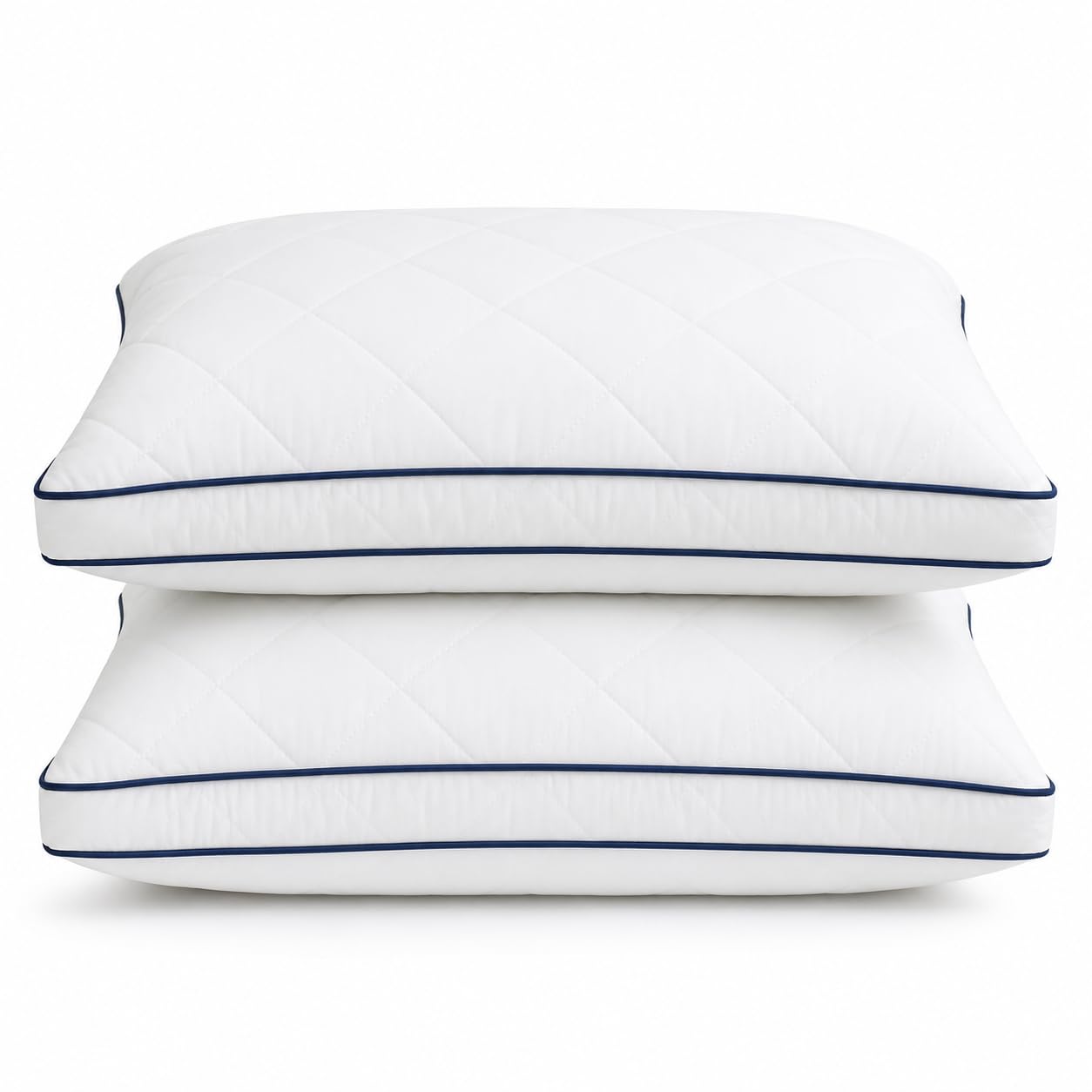 Hotel Quality Pillows 2 Pack Soft Quilted Bed Pillow Side Sleeper, Bounce Back, White Neck Pillow Supportive and Comfortable All Night Long Hypoallergenic Machine Washable
