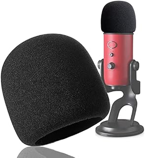 YOUSHARES filtr do mikrofonu Blue Yeti - Duży rozmiar pianki mikrofonowej Filtr pop Blue Yeti, Yeti Pro i innych dużych mikrofonów (2 sztuki)