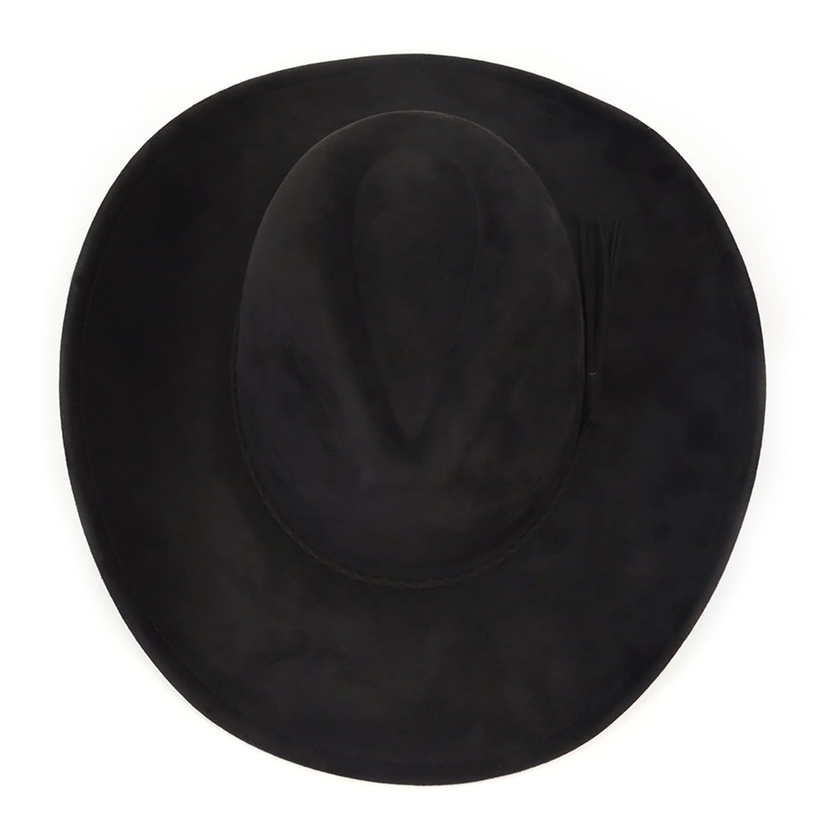 Cappello da cowboy occidentale per donne e uomini classici Fedora cappelli a tesa larga in pelle scamosciata cappello da cowboy per le donne con fibbia cintura