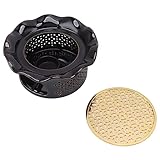 RASTKY Calentador de Tetera Calentador de té de Aleación de Cerámica con Portavelas Diseño Hueco para Mantener el té Caliente Adecuado para los Amantes del 6.5' Negro Cobre Marrón