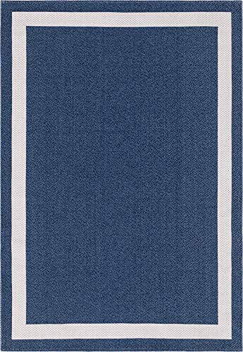 Rugs.com Georgia Collection Rug – 5' x 8' Navy Blue Flatweave Rug Perfect for Living Rooms, Large Dining Rooms, Open Floorplans