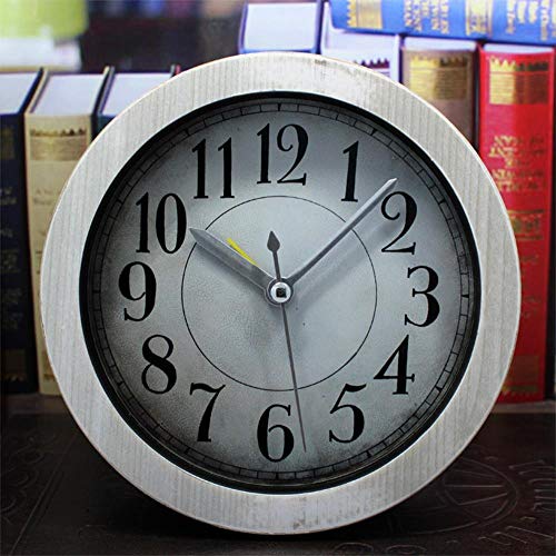 Olydmsky Standuhren analog,Retro-alte Holz Kleine Uhr Desktop-Heimtextilien Uhr 12 * 12cm Cover