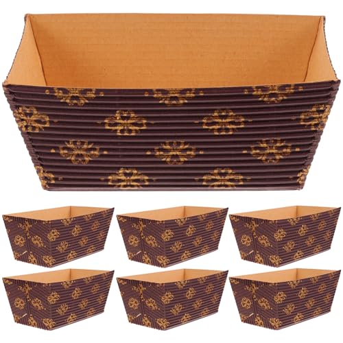 Hemoton 25 Pcs Paper Loaf Pan Disposable Paper Baking Loft Pans Disposable Rectangle Baking Pans Mini Loaf Pan Liners for Christmas Loaf Boxes Bread Cake, Microwave Oven Freezer Safe, 3.7 * 2.2 Inch