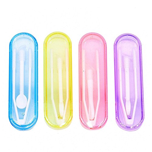 Pomeat 4 Pcs Portable Travel Contact Lens Box Holder Case Contact Lens Tweezer Set  