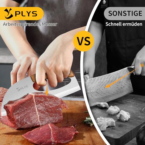 Plys Küchenmesser, Anti rutsch griff kochmesser profi messer, Scharfes Metzgermesser Fleischmesser Geeignet für Küche, Outdoor, Grill, Fleisch