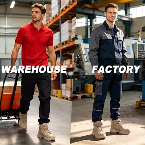 Image of Steel Toe Shoes for Men, Ultra-Lightweight Safety Work Shoes with Kevlar Puncture Resistant Midsole, Water Resistant for Warehouse Logistics Factory Workshop